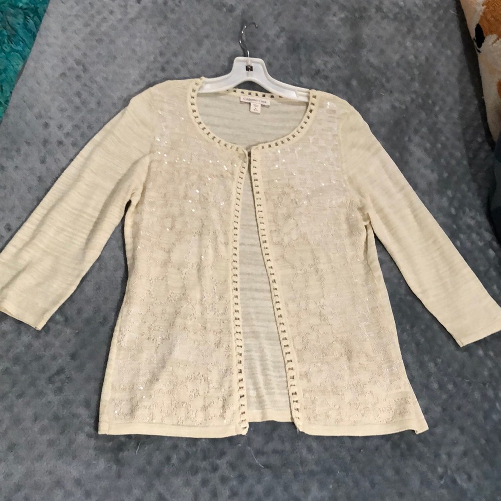 M Coldwater Creek Cardigan Sweater Sequin